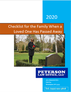 2020 | Checklist for the family when a loved one has passed away